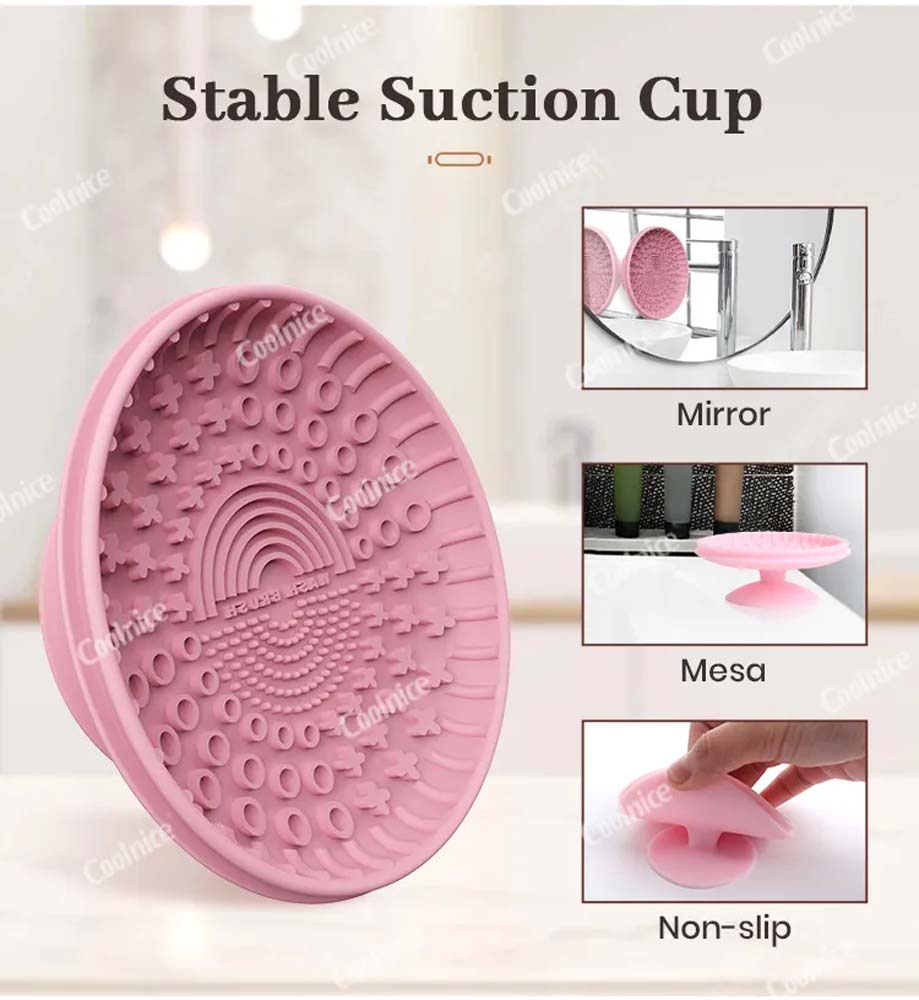 Beauty Cleaning Tools Silicone Makeup Brush Cleaning Bowl Cosmetic Brush Cleaner Pad 3