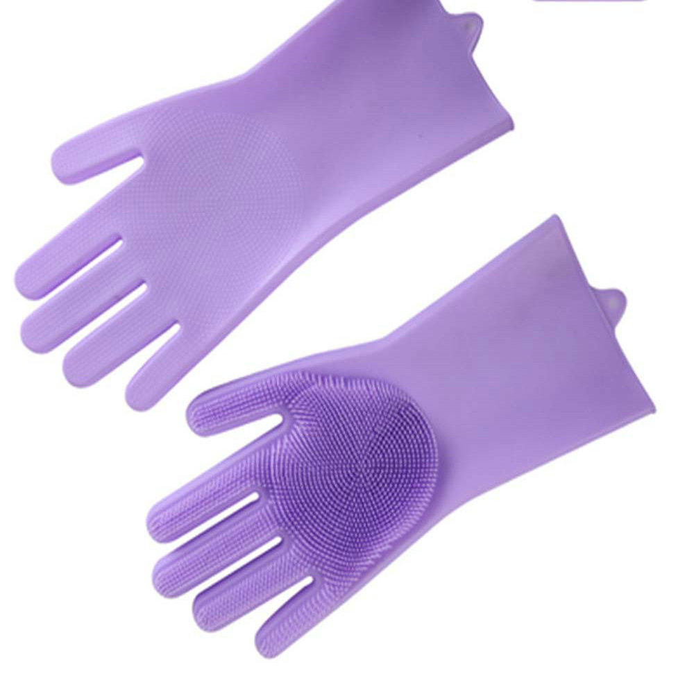 Silicone gloves Dishwashing brush gloves Household insulation Kitchen cleaning gloves 4