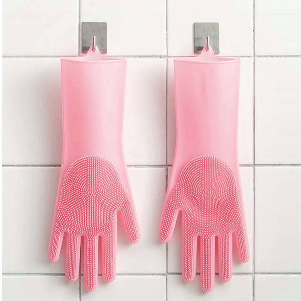 Gloves cleaning housework dishwashing gloves kitchen silicone antifreeze gloves 7