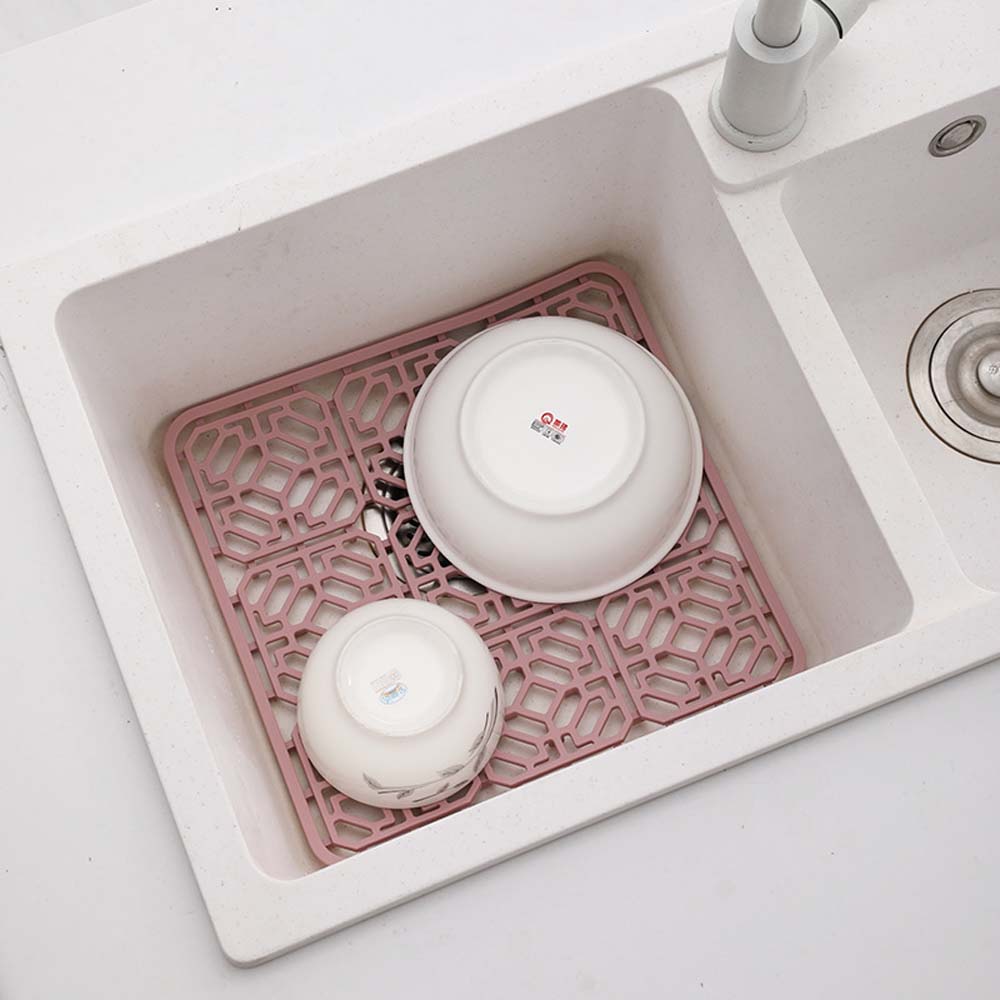 Openwork heat insulation mat kitchen sink protection table top non-slip table mat silicone sink mat silicone drain pad 5