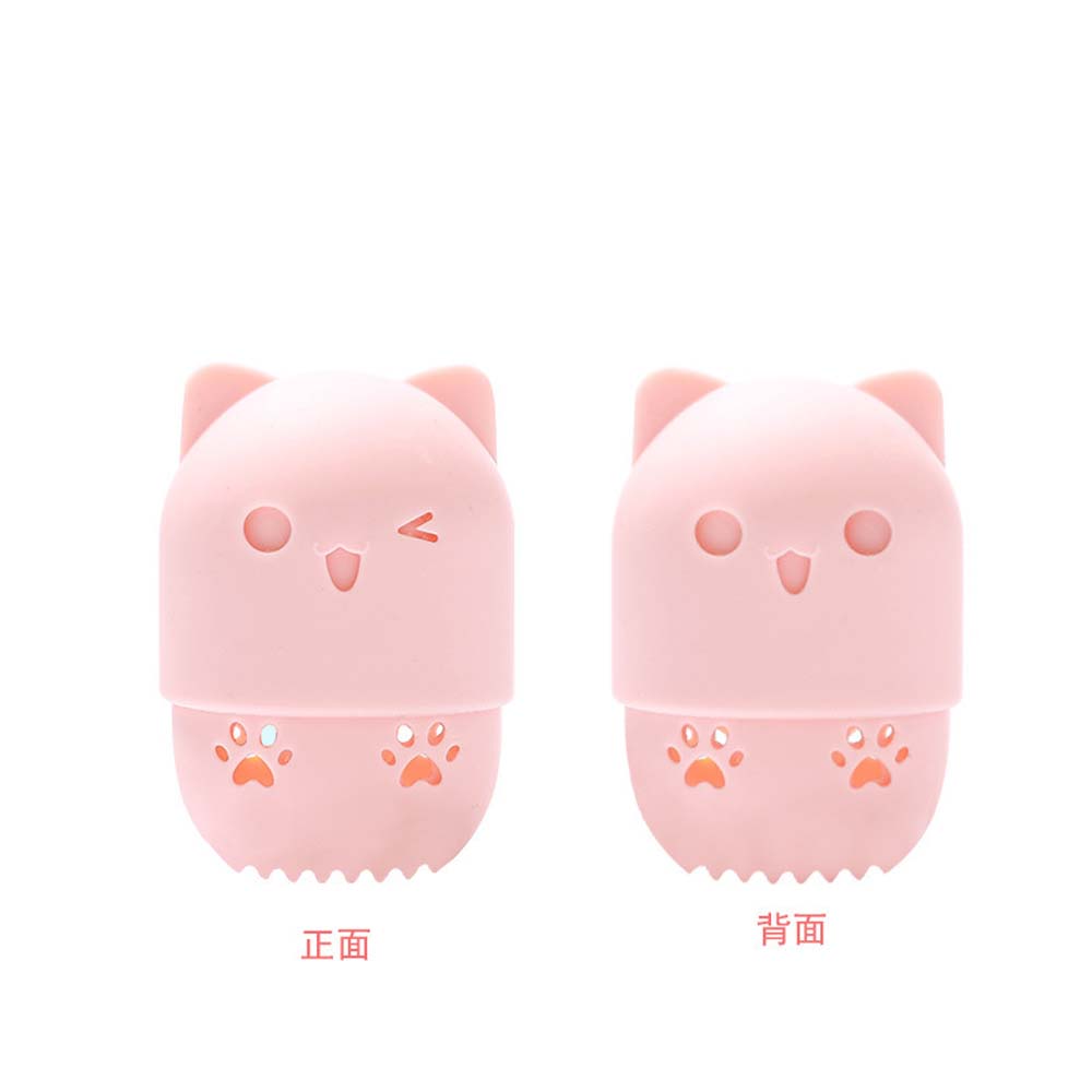 Travel portable silicone cat puff protective case makeup egg beauty tool capsule storage box 5