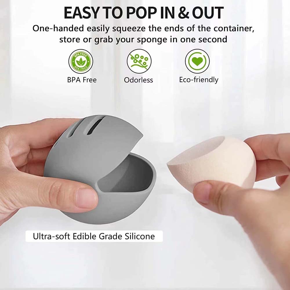 silicone beauty egg storage box Water drop sponge powder cover to puff dust preventer 2