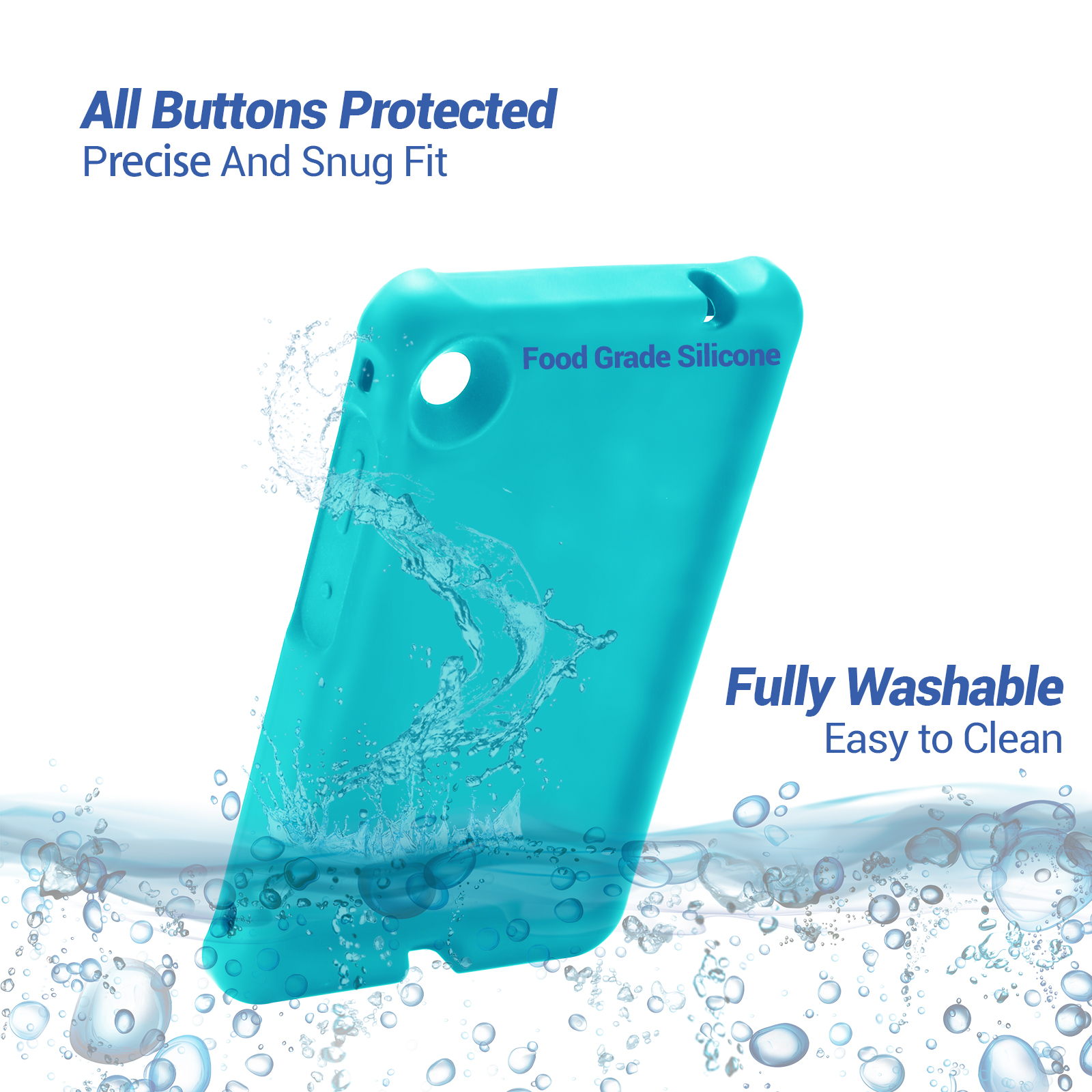 MingShore Case for Lenovo Tab M7 TB-7305F TB-7306F, Soft Heavy Duty Cover for Lenovo Tab M7 Gen 2 TB-7305F/X/I Tab M7 Gen 3 TB-7306F/X/I Kids Friendly Rugged Silicone Case (Turquoise) 4