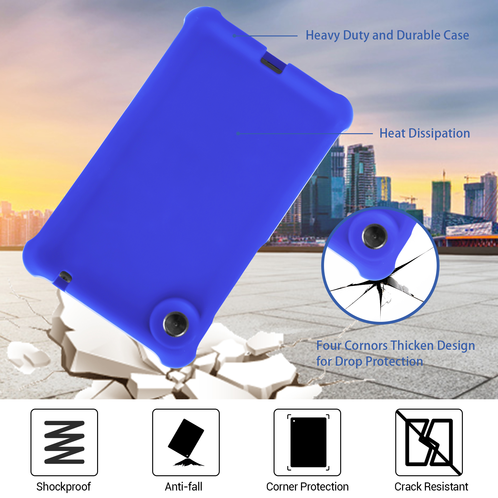 MingShore Case for Lenovo Tab M7 TB-7305F TB-7306F BLUE 3