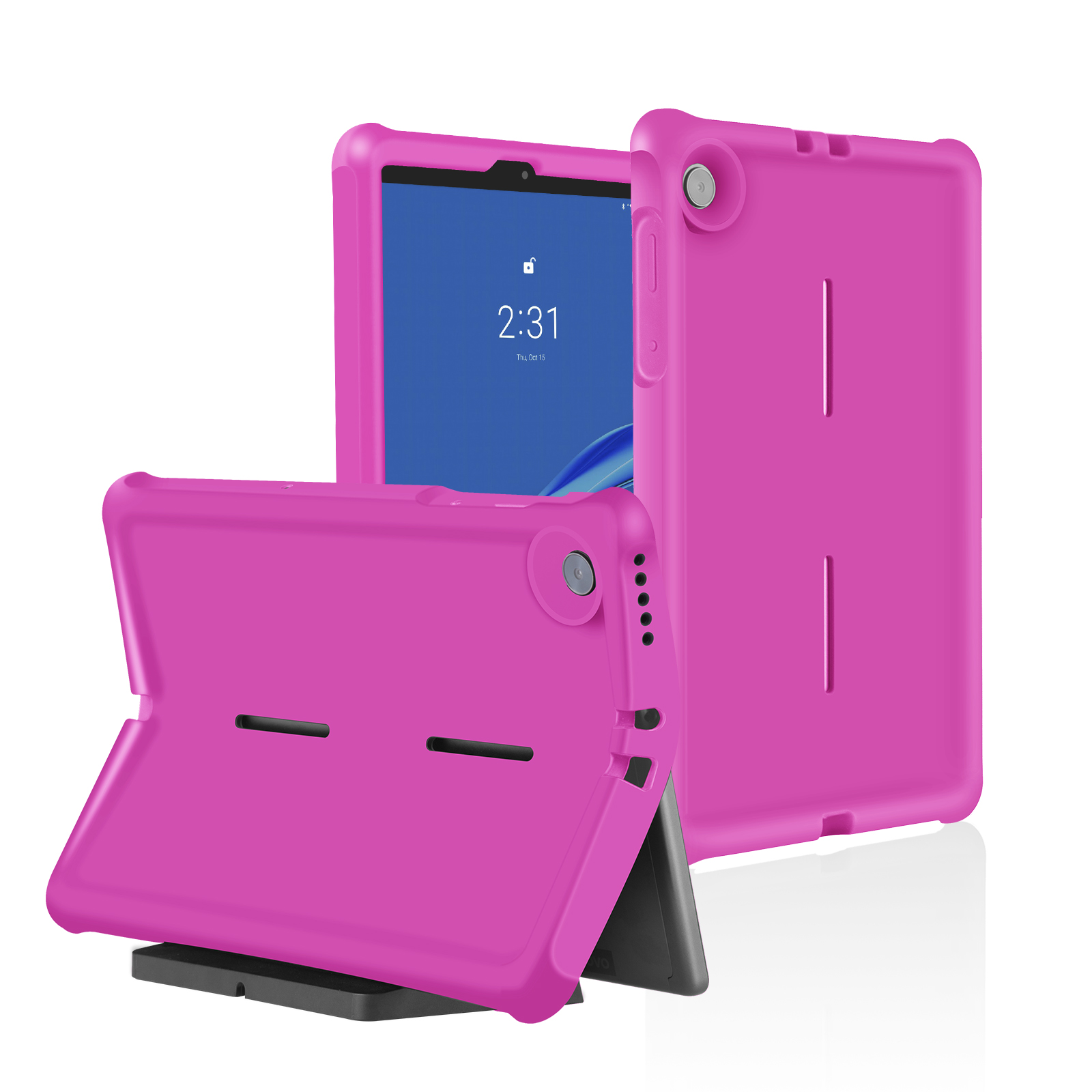MingShore for Lenovo Tab M10 FHD Plus (2nd Gen) Silicone Rubber Rear Bumper TB-X606F TB-X606X TB-X606V TB-X606FA TB-X606XA M10 Plus 10.3 Inch Tablet Kids Friendly Rugged Bouncing Case (Raspberry) 7