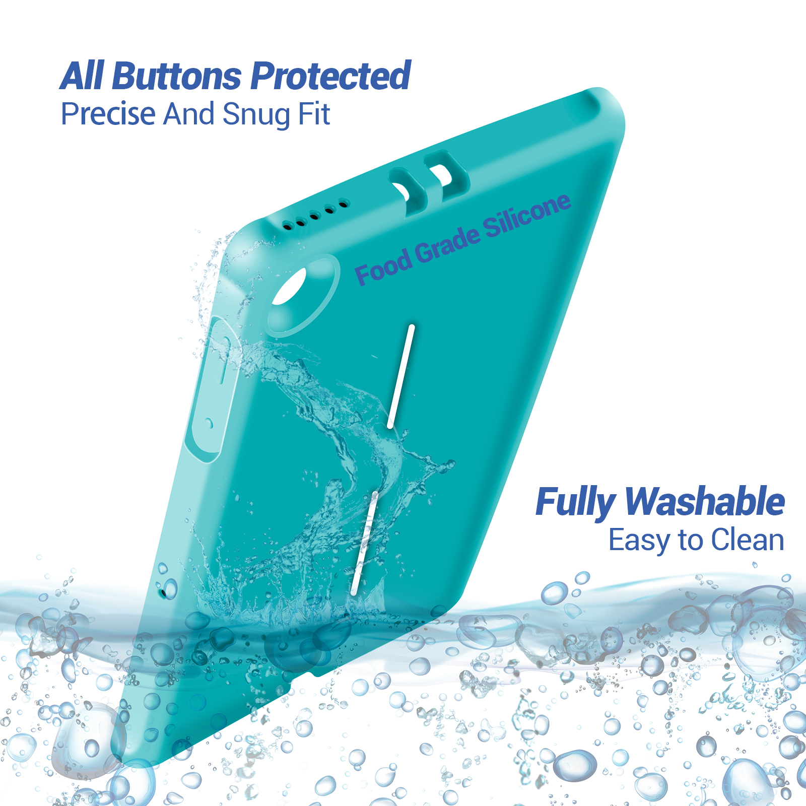 MingShore for Lenovo Tab M10 FHD Plus (2nd Gen) Silicone Rubber Rear Bumper TB-X606F TB-X606X TB-X606V TB-X606FA TB-X606XA M10 Plus 10.3 Inch Tablet Kids Friendly Rugged Bouncing Case (Turquoise) 6