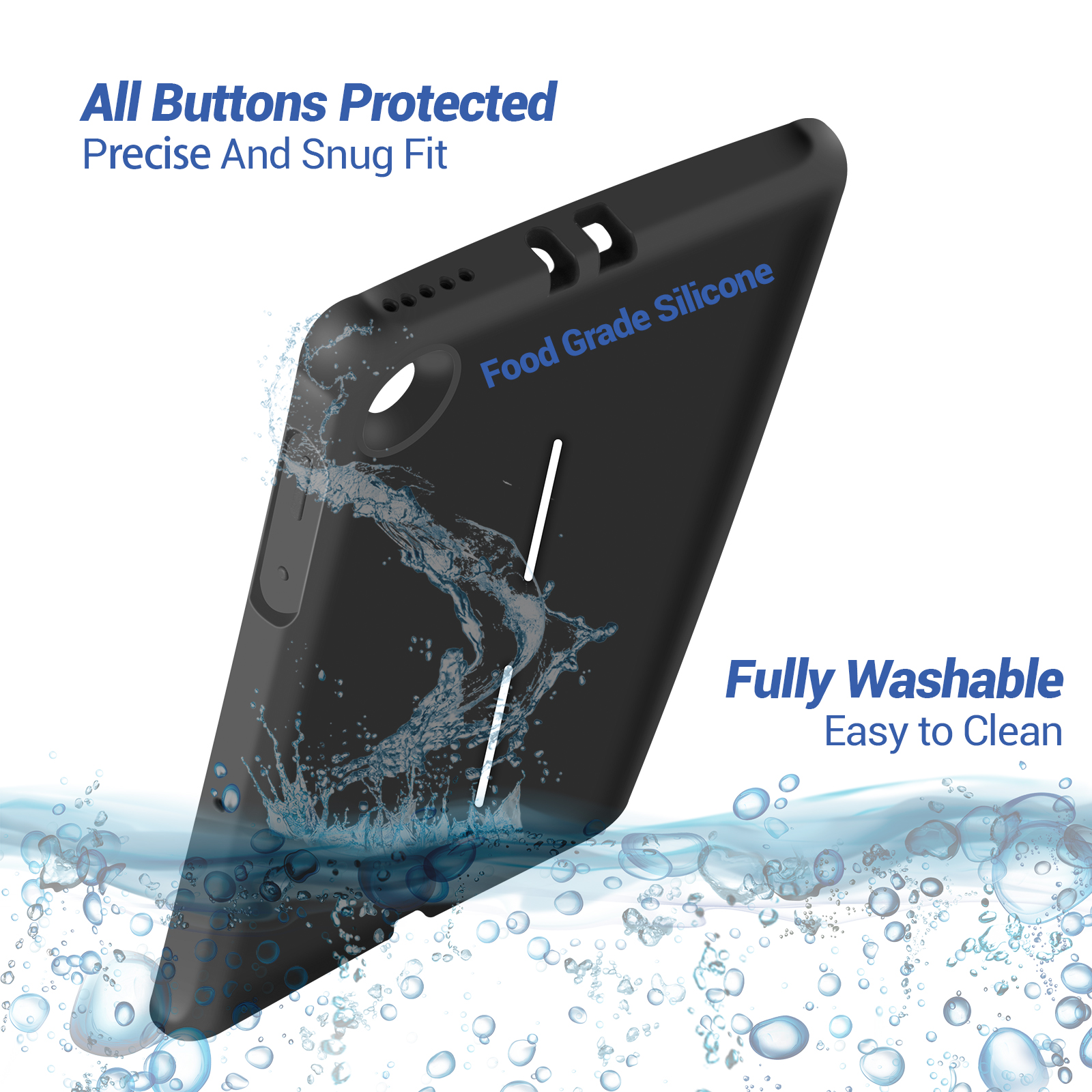 MingShore for Lenovo Tab M10 FHD Plus (2nd Gen) Silicone Rubber Rear Bumper TB-X606F TB-X606X TB-X606V TB-X606FA TB-X606XA M10 Plus 10.3 Inch Tablet Kids Friendly Rugged Bouncing Case (Black) 6