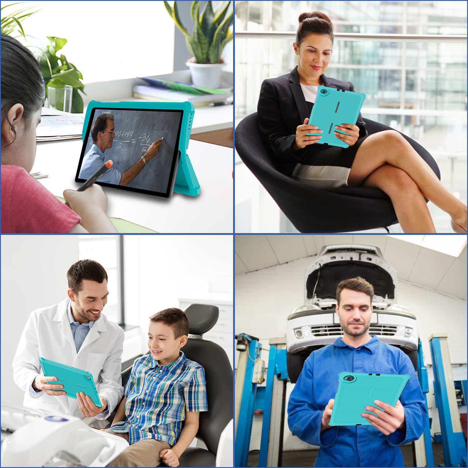 MingShore for Lenovo Tab M10 FHD Plus (2nd Gen) Silicone Rubber Rear Bumper TB-X606F TB-X606X TB-X606V TB-X606FA TB-X606XA M10 Plus 10.3 Inch Tablet Kids Friendly Rugged Bouncing Case (Turquoise) 3
