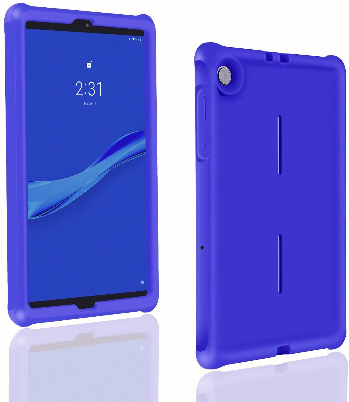 MingShore for Lenovo Tab M10 FHD Plus (2nd Gen) Silicone Rubber Rear Bumper TB-X606F TB-X606X TB-X606V TB-X606FA TB-X606XA M10 Plus 10.3 Inch Tablet Kids Friendly Rugged Bouncing Case (Blue)