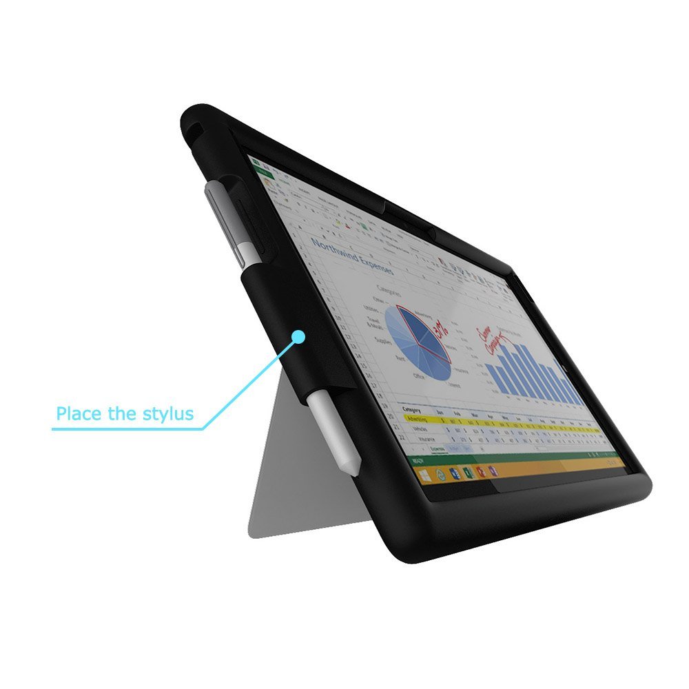 MingShore Microsoft Surface Pro 4 Silicone Rugged Case With Built-in Pen Holer Also Fits to Surface Pro 3 and New Surface Pro (2017) Cover 6
