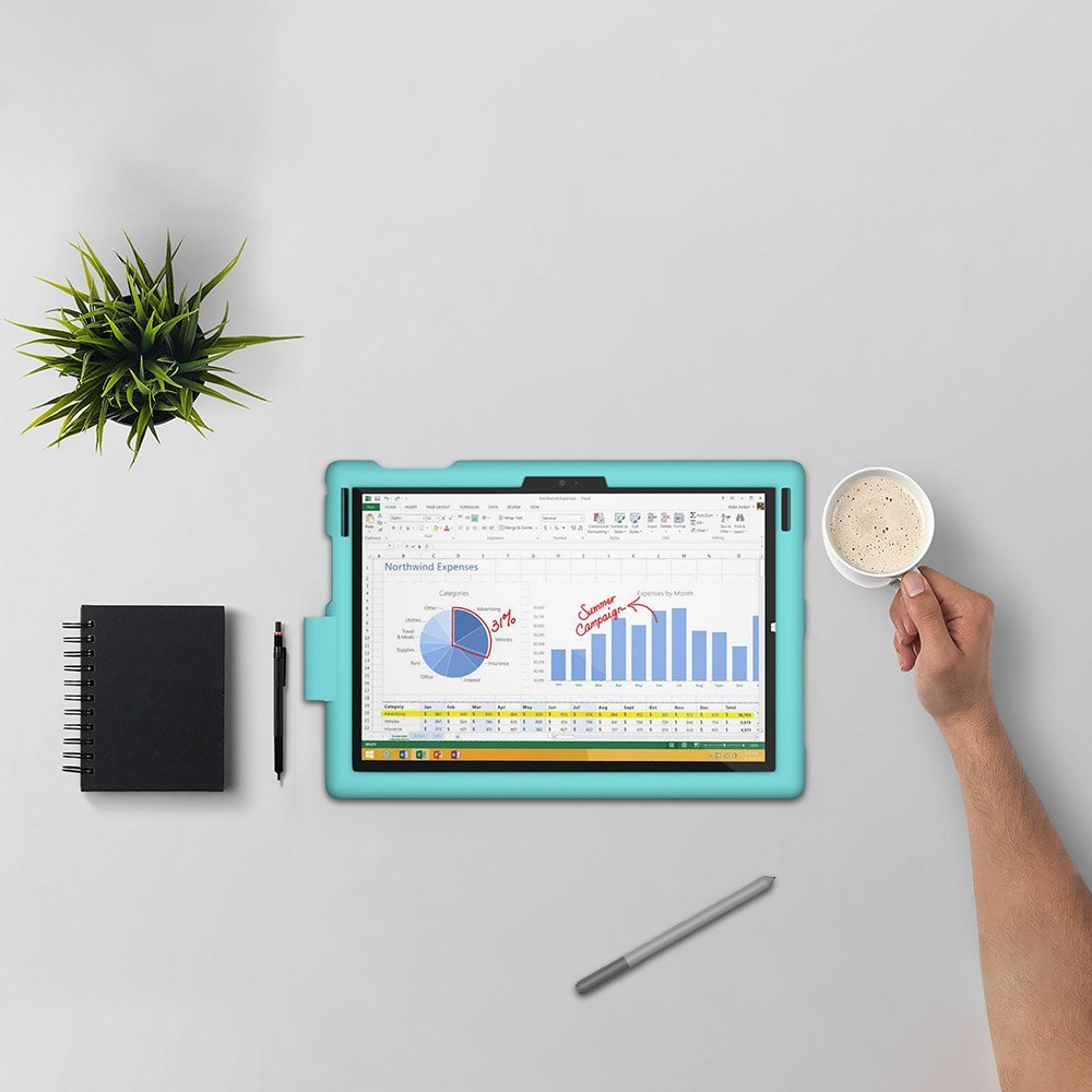 MingShore New Surface Pro Cover With Pen holder Silicone Rugged Case for Microsoft Surface Pro 3 and Pro 4 Sleeve 4