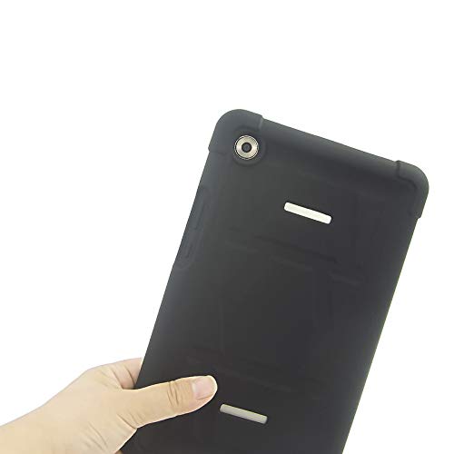 MingShore For Huawei MediaPad M5 8.4 Inch Tablet 2018 Released Silicone Rubber Rear Bumper SHT-W09-AL09 Kids Friendly Handstrap Soft Rugged Case BLACK 3