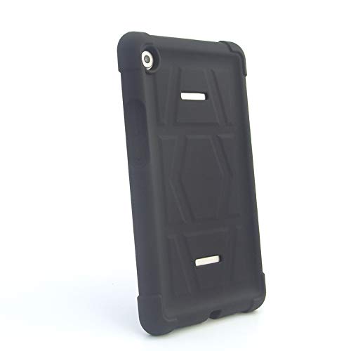 MingShore For Huawei MediaPad M5 8.4 Inch Tablet 2018 Released Silicone Rubber Rear Bumper SHT-W09-AL09 Kids Friendly Handstrap Soft Rugged Case BLACK 5