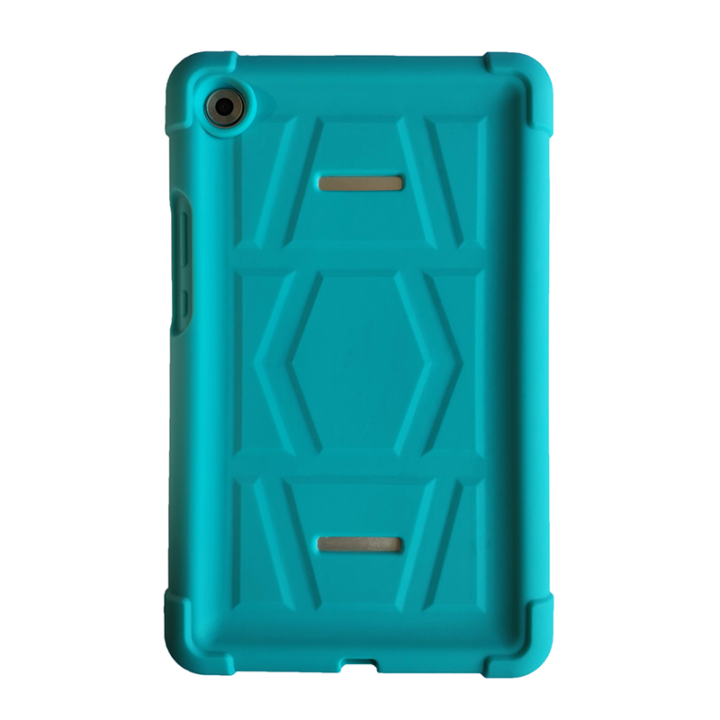 MingShore For Huawei MediaPad M5 8.4 Inch Tablet 2018 Released Silicone Rubber Rear Bumper SHT-W09-AL09 Kids Friendly Handstrap Soft Rugged Case TURQUOISE 2