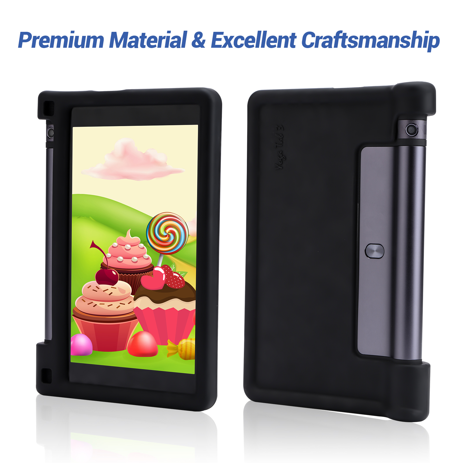 MingShore Cover For Lenovo Yoga Tab 3 8 Inch Tablet YT3-850M YT3-850F YT3-850L Tab 3 HD 8.0 Kids Friendly Tablet Silicone Rugged Case 4