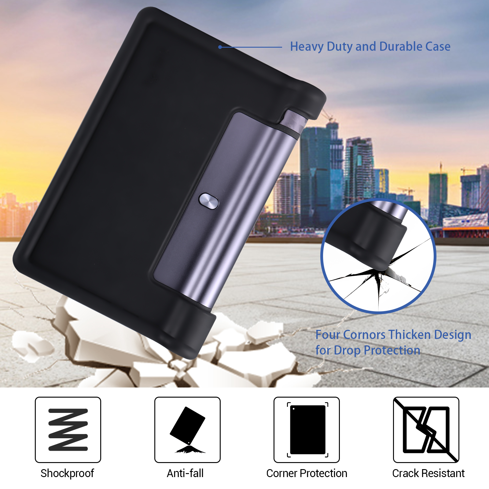 MingShore Cover For Lenovo Yoga Tab 3 8 Inch Tablet YT3-850M YT3-850F YT3-850L Tab 3 HD 8.0 Kids Friendly Tablet Silicone Rugged Case 2