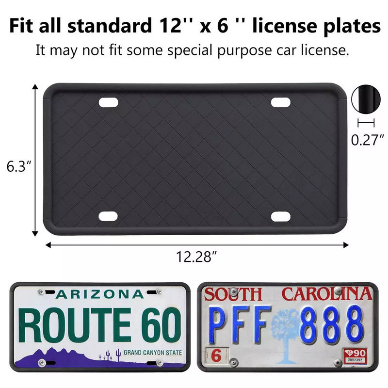 MingShore Silicone License Plate Frame 2-Pack BLUE 3