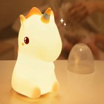 Creative unicorn pat night light Bedroom bedside child feeding sleep silicone pat light