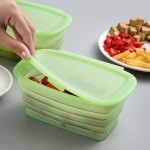 Silicone folding crisper box with lid Vegetable and fruit crisper box Lunch box silicone folding bento box lunch box 