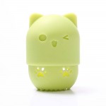 Travel portable silicone cat puff protective case makeup egg beauty tool capsule storage box