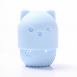 Travel portable silicone cat puff protective case makeup egg beauty tool capsule storage box